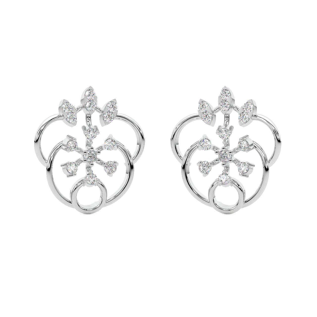 Dellav Round Diamond Stud Earrings